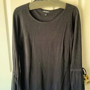 Black women’s sweater with tie cuffs